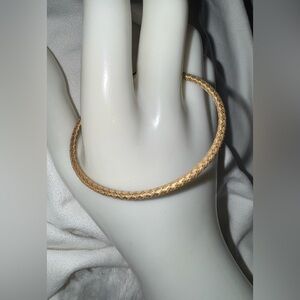 Vintage Signed Dyadema 925 ITALY Gold Wash Magnetic Cable Bracelet, size 7